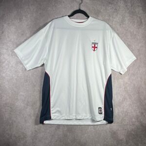 England Football Retro Jersey Top Mens XL White St. George Cross FIFA Soccer